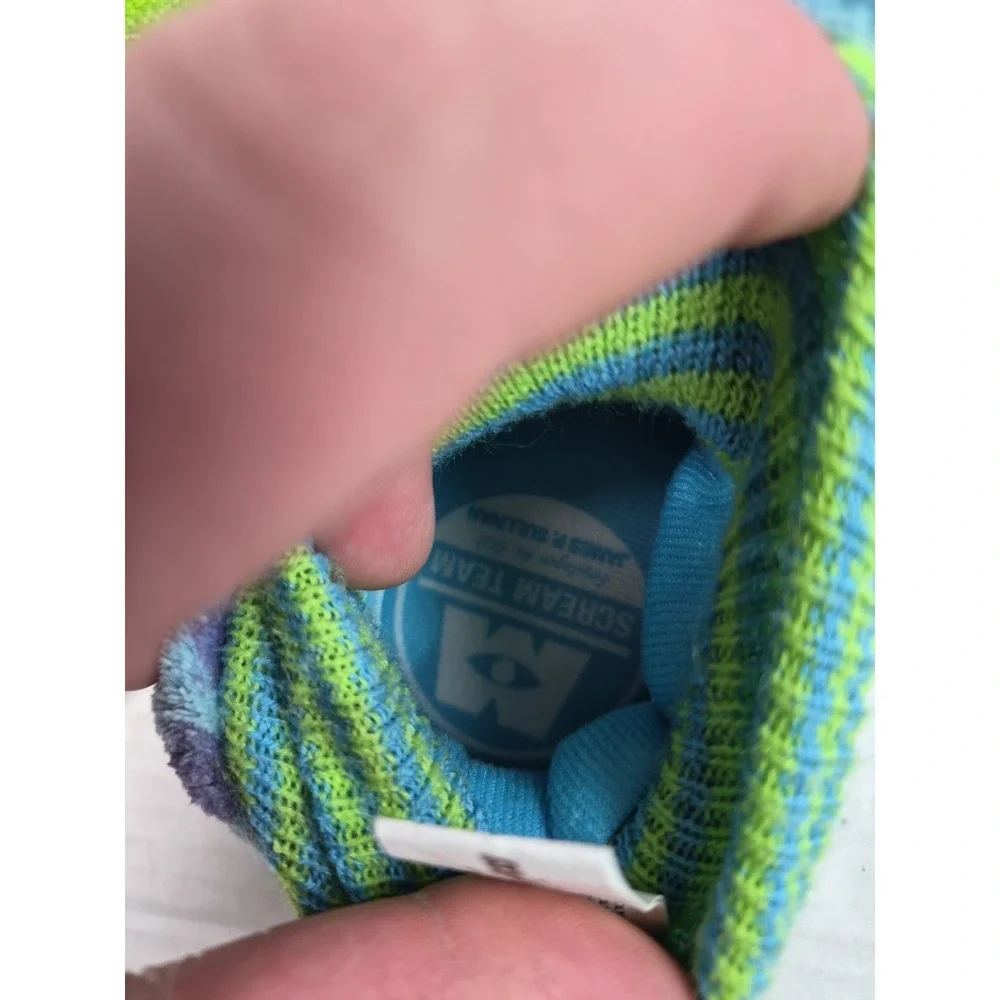 Monsters Inc Toddler Boys‎ Slippers Size 7-8 Mike Sullivan Sully Fuzzy Grippers